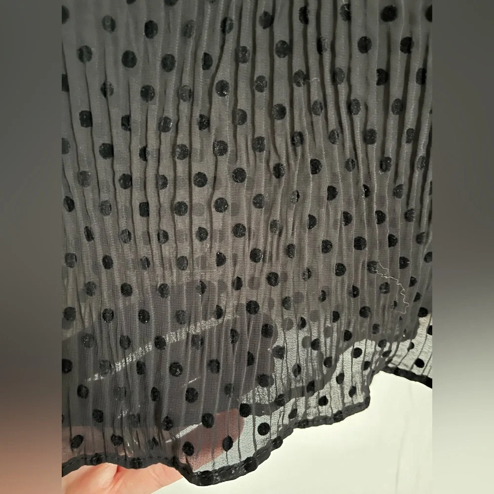 Zara sheer black polka dot short sleeve blouse, NWT, size S - Picture 7 of 8